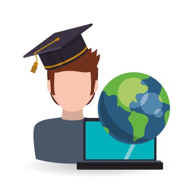 E-öğrenme tasarım. Eğitim simgesi. İzole illüstrasyon