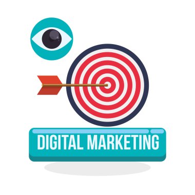 Dijital pazarlama tasarım. e-ticaret simgesi. izole illüstrasyon