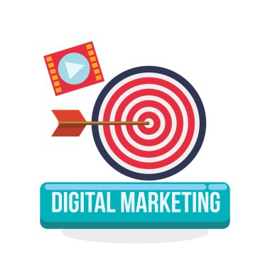 Dijital pazarlama tasarım. e-ticaret simgesi. izole illüstrasyon