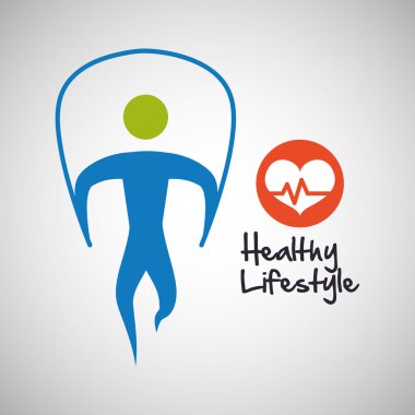Sağlıklı yaşam tarzı tasarım. welness simgesi. İzole illüstrasyon