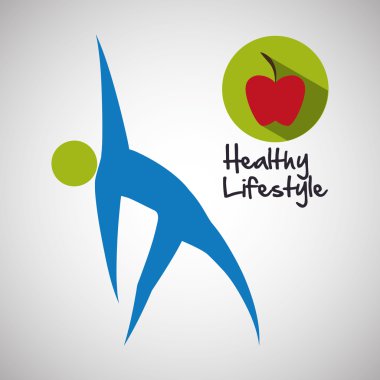 Sağlıklı yaşam tarzı tasarım. welness simgesi. İzole illüstrasyon