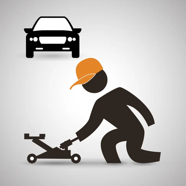 Diseño de reparación. icono de auto. ilustración aislada — Vector de stock