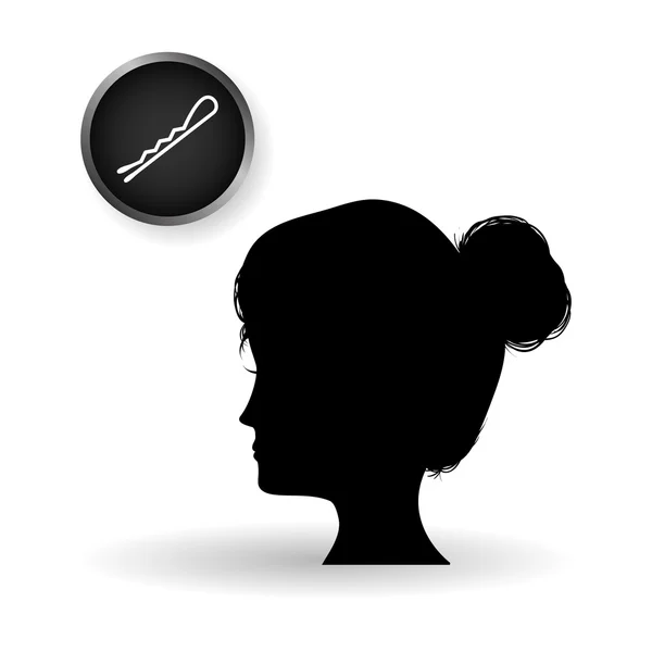 Haar salon ontwerp. Kappers pictogram. , vector silhouet stijl — Stockvector