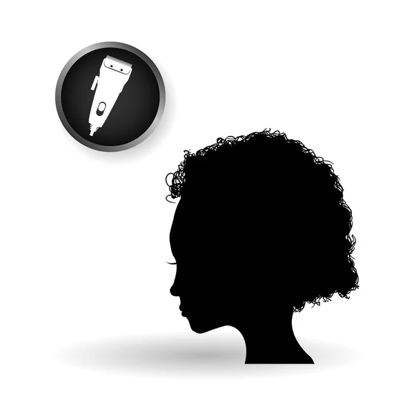 Conception de salon de coiffure. Icône de coiffure. , style de silhouette vectorielle — Image vectorielle