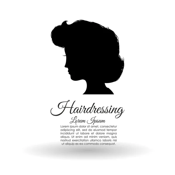 Hair salon design. Hairdressing icon. , vector silhouette style — Stock Vector