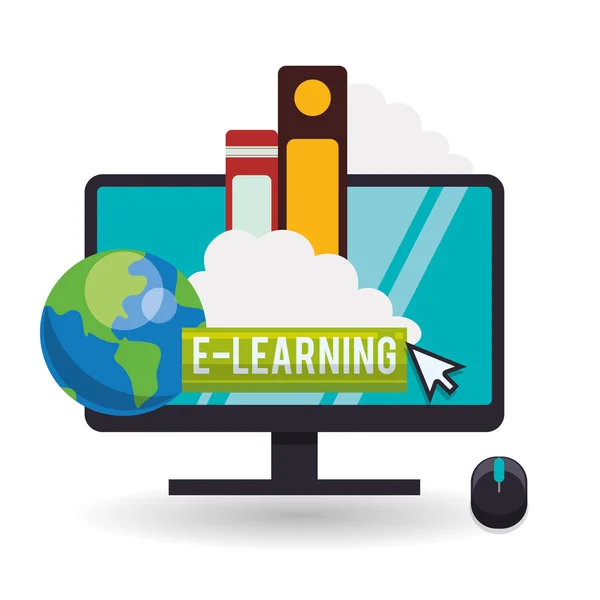 E-learning design. Icona dell'educazione. Illustrazione isolato — Vettoriale Stock