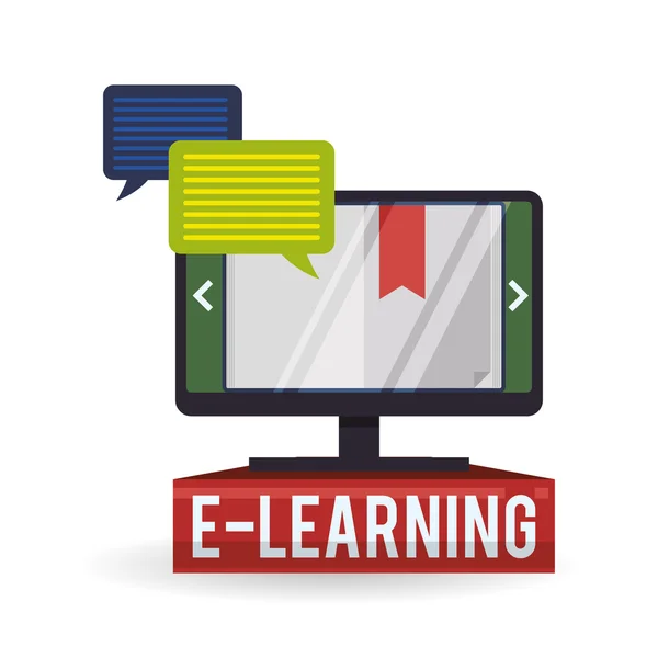 E-learning ontwerp. Het pictogram van het onderwijs. Geïsoleerde illustratie — Stockvector