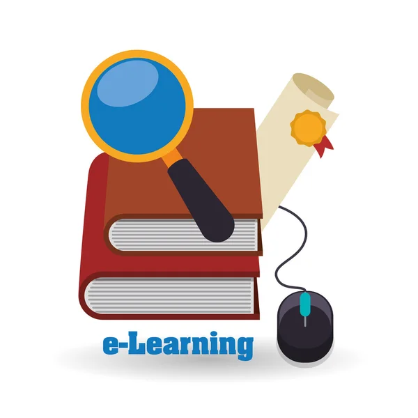 E-learning design. Utbildning-ikonen. Isolerade illustration — Stock vektor