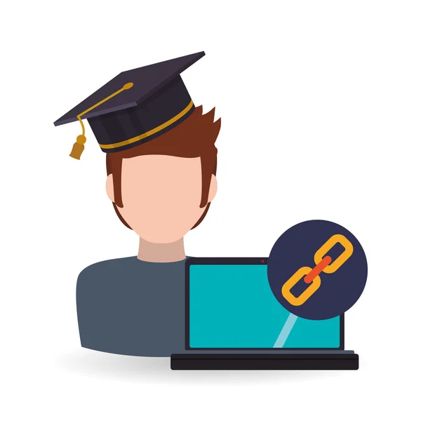 E-learning design. Utbildning-ikonen. Isolerade illustration — Stock vektor