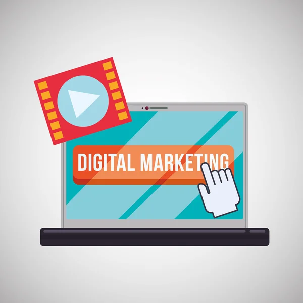 Conception de marketing numérique. icône de commerce électronique. illustration isolée — Image vectorielle