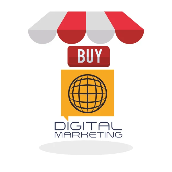 Design de Marketing Digital. Ícone de comércio eletrônico. ilustração isolada —  Vetores de Stock