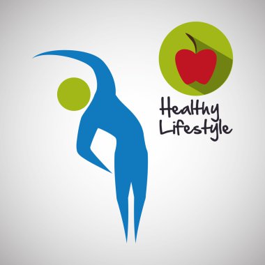 Sağlıklı yaşam tarzı tasarım. welness simgesi. İzole illüstrasyon