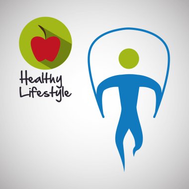 Sağlıklı yaşam tarzı tasarım. welness simgesi. İzole illüstrasyon