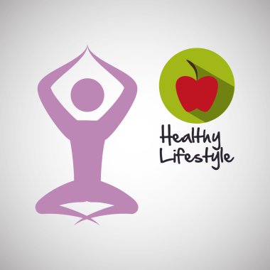 Sağlıklı yaşam tarzı tasarım. welness simgesi. İzole illüstrasyon