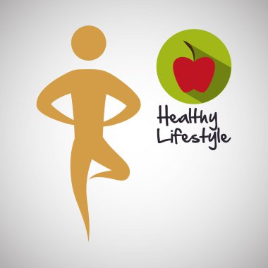 Sağlıklı yaşam tarzı tasarım. welness simgesi. İzole illüstrasyon