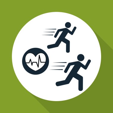 Sağlıklı yaşam tarzı tasarım. Fitness simgesi. Vücut geliştirme illustratio