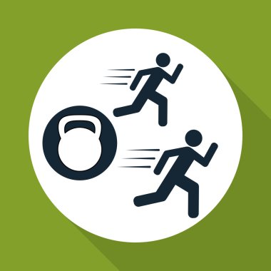 Sağlıklı yaşam tarzı tasarım. Fitness simgesi. Vücut geliştirme illustratio