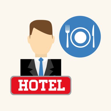 Otel tasarımı. Service simgesini. seyahat kavramı