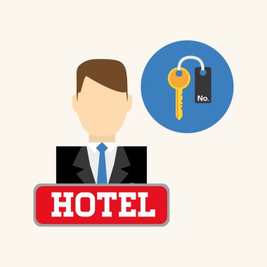 Otel tasarımı. Service simgesini. seyahat kavramı