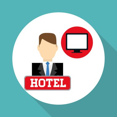 Otel tasarımı. Service simgesini. seyahat kavramı