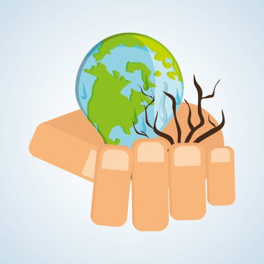 Planet tasarım kaydedin. Ekoloji simgesi. Yeşil kavram düşünüyorum