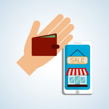 Tasarım alışveriş. e-ticaret simgesi. Online kavramı