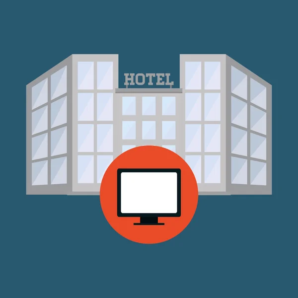 Дизайн отеля. иконка сервиса. концепция путешествия — стоковый вектор