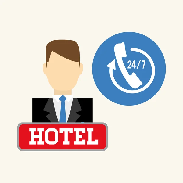Design d'hôtel. icône de service. concept de voyage — Image vectorielle