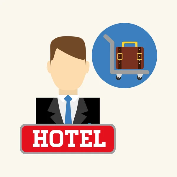 Hoteldesign. Service-Symbol. Reisekonzept — Stockvektor