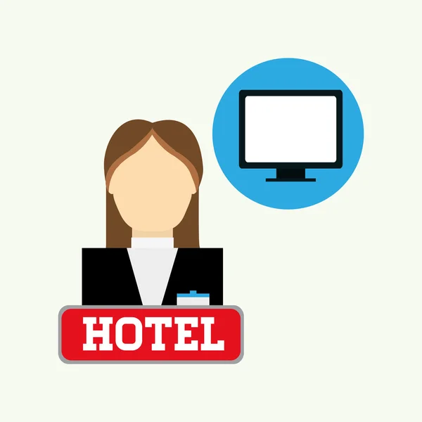 Hoteldesign. Service-Symbol. Reisekonzept — Stockvektor