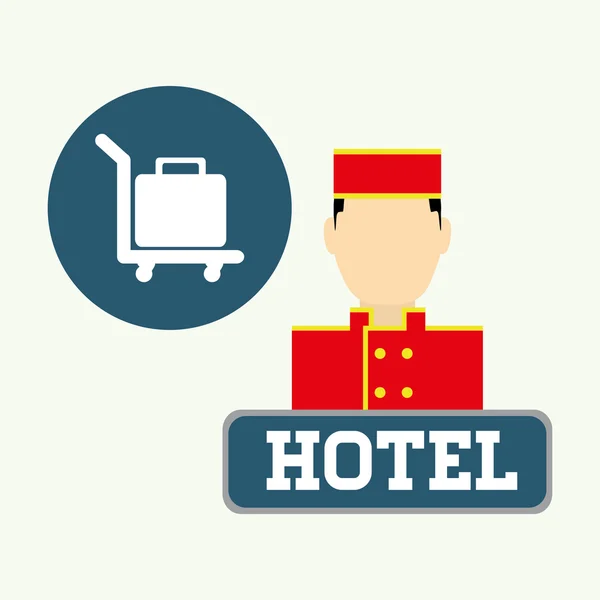 Hoteldesign. Service-Symbol. Reisekonzept — Stockvektor