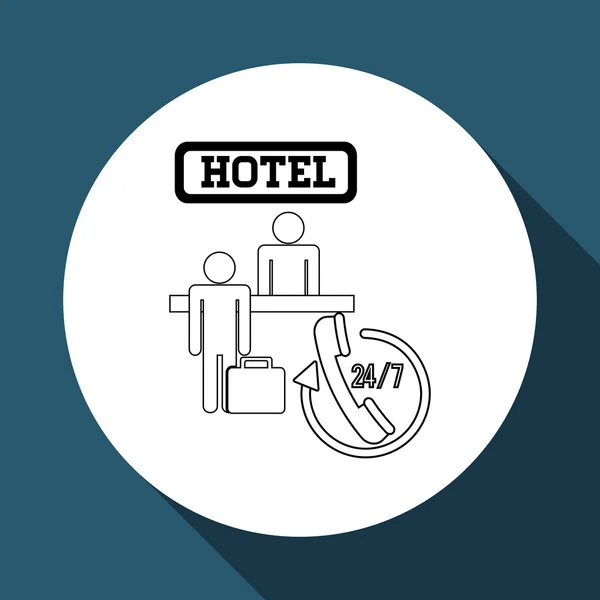 Hoteldesign. Service-Symbol. Reisekonzept — Stockvektor