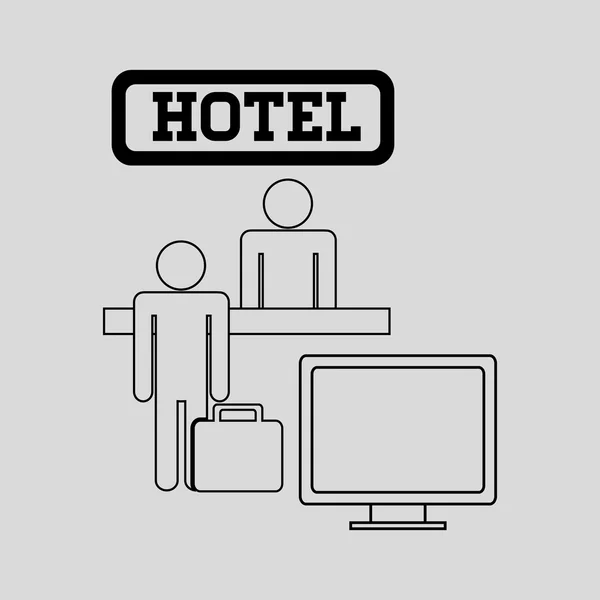 Hoteldesign. Service-Symbol. Reisekonzept — Stockvektor