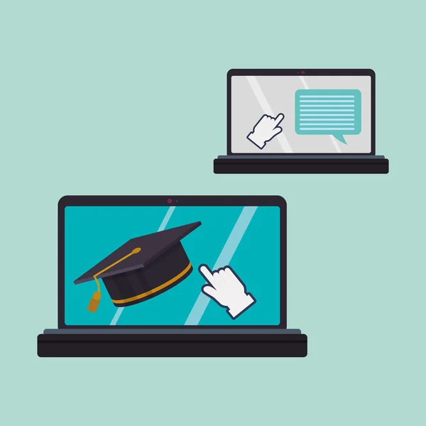 Design de e-learning. ícone da educação. conceito online —  Vetores de Stock