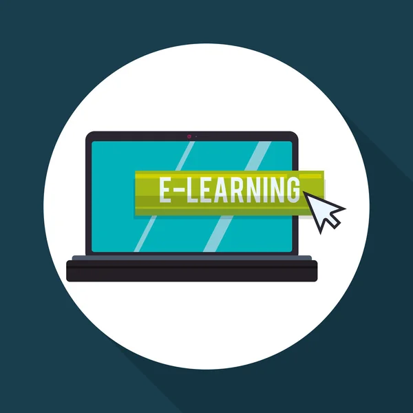 E-learning design. utbildning-ikonen. Online koncept — Stock vektor