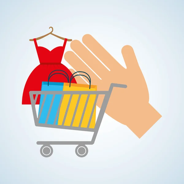 Diseño de compras. icono de comercio electrónico. concepto en línea — Vector de stock