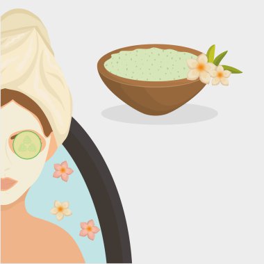 Spa merkezi tasarım. Cilt bakım kavramı. Düz illüstrasyon