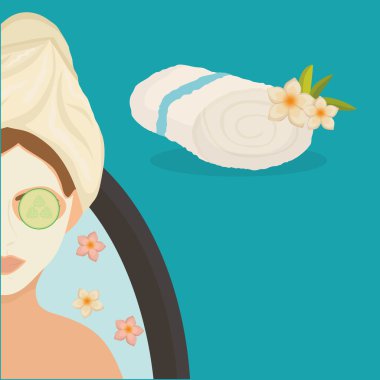 Spa merkezi tasarım. Cilt bakım kavramı. Düz illüstrasyon