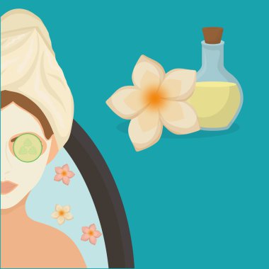 Spa merkezi tasarım. Cilt bakım kavramı. Düz illüstrasyon