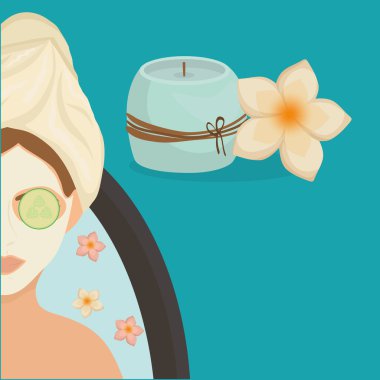 Spa merkezi tasarım. Cilt bakım kavramı. Düz illüstrasyon