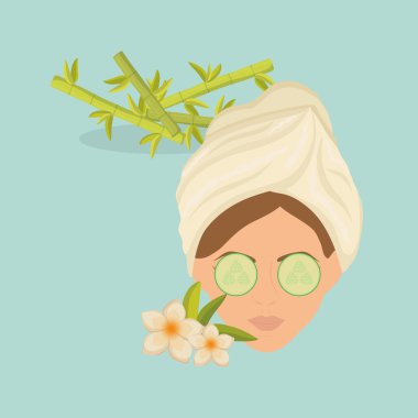 Spa merkezi tasarım. Cilt bakım kavramı. Düz illüstrasyon