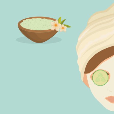 Spa merkezi tasarım. Cilt bakım kavramı. Düz illüstrasyon