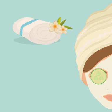 Spa merkezi tasarım. Cilt bakım kavramı. Düz illüstrasyon