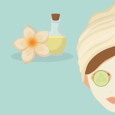 Spa merkezi tasarım. Cilt bakım kavramı. Düz illüstrasyon