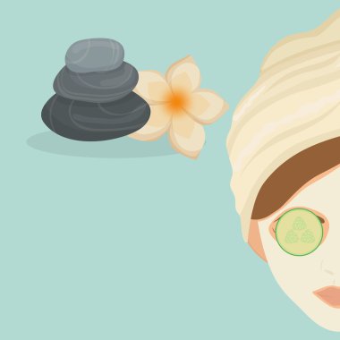 Spa merkezi tasarım. Cilt bakım kavramı. Düz illüstrasyon