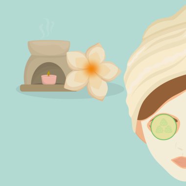 Spa merkezi tasarım. Cilt bakım kavramı. Düz illüstrasyon