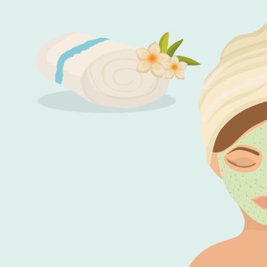 Spa merkezi tasarım. Cilt bakım kavramı. Düz illüstrasyon