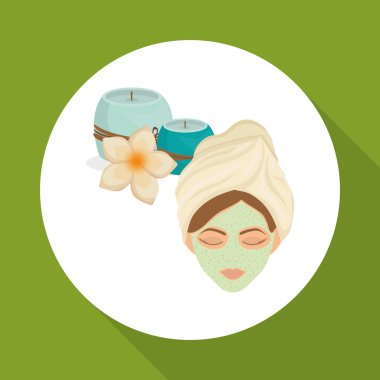 Spa merkezi tasarım. Cilt bakım kavramı. Düz illüstrasyon