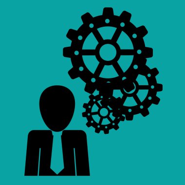 Proses tasarım. Çözüm ve iş kavramı. Düz illüstrasyon