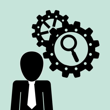 Proses tasarım. Çözüm ve iş kavramı. Düz illüstrasyon